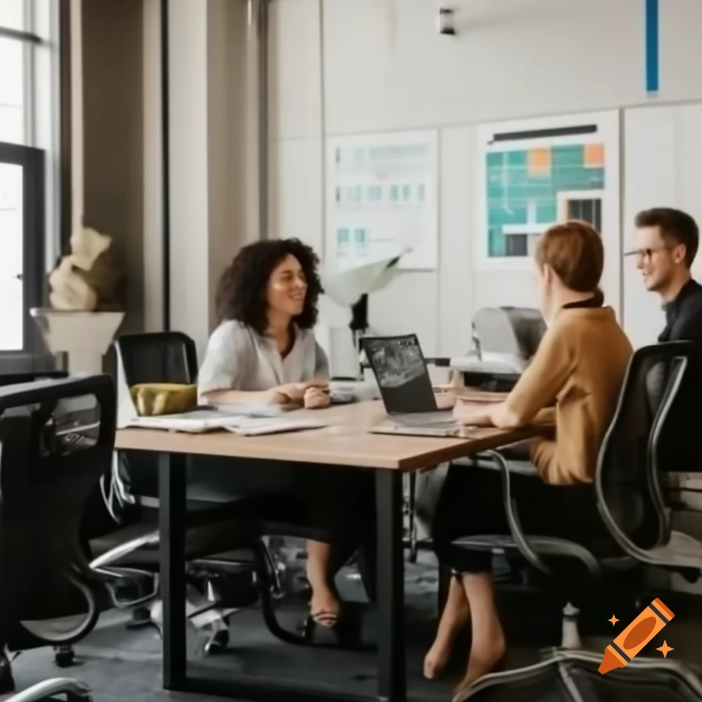 Modern office space of a tech startup with collaborative areas