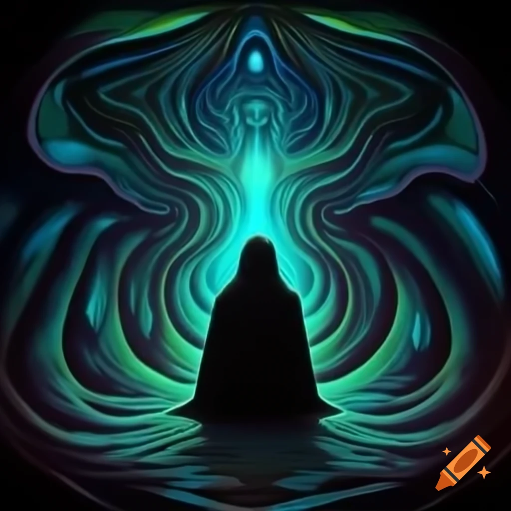 Psychedelic art representing echoes of solitude