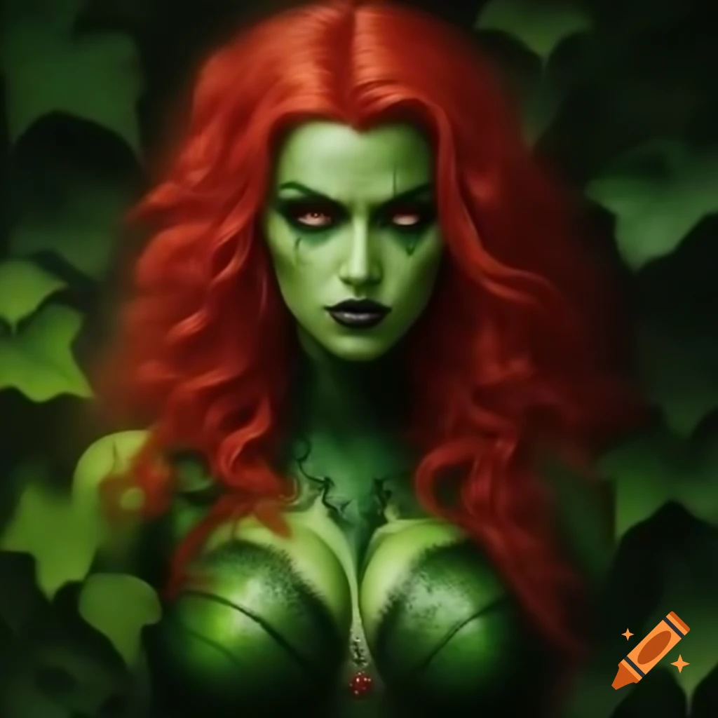 Poison ivy villain character from comic books on craiyon
