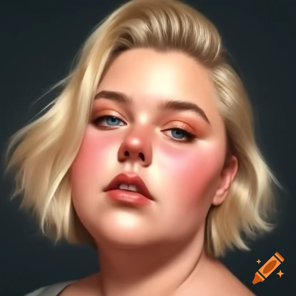 Portrait of plus-size woman with short blonde hair