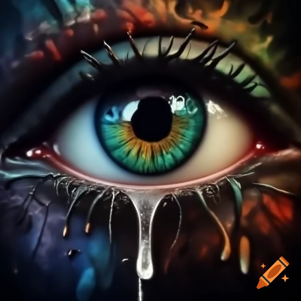 Close-up of a whale's eye with tears