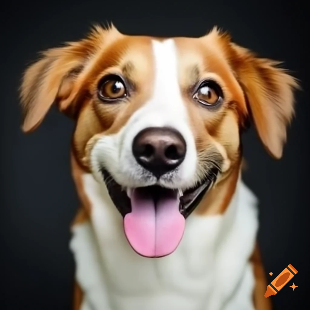 Smiling dog's head, close-up