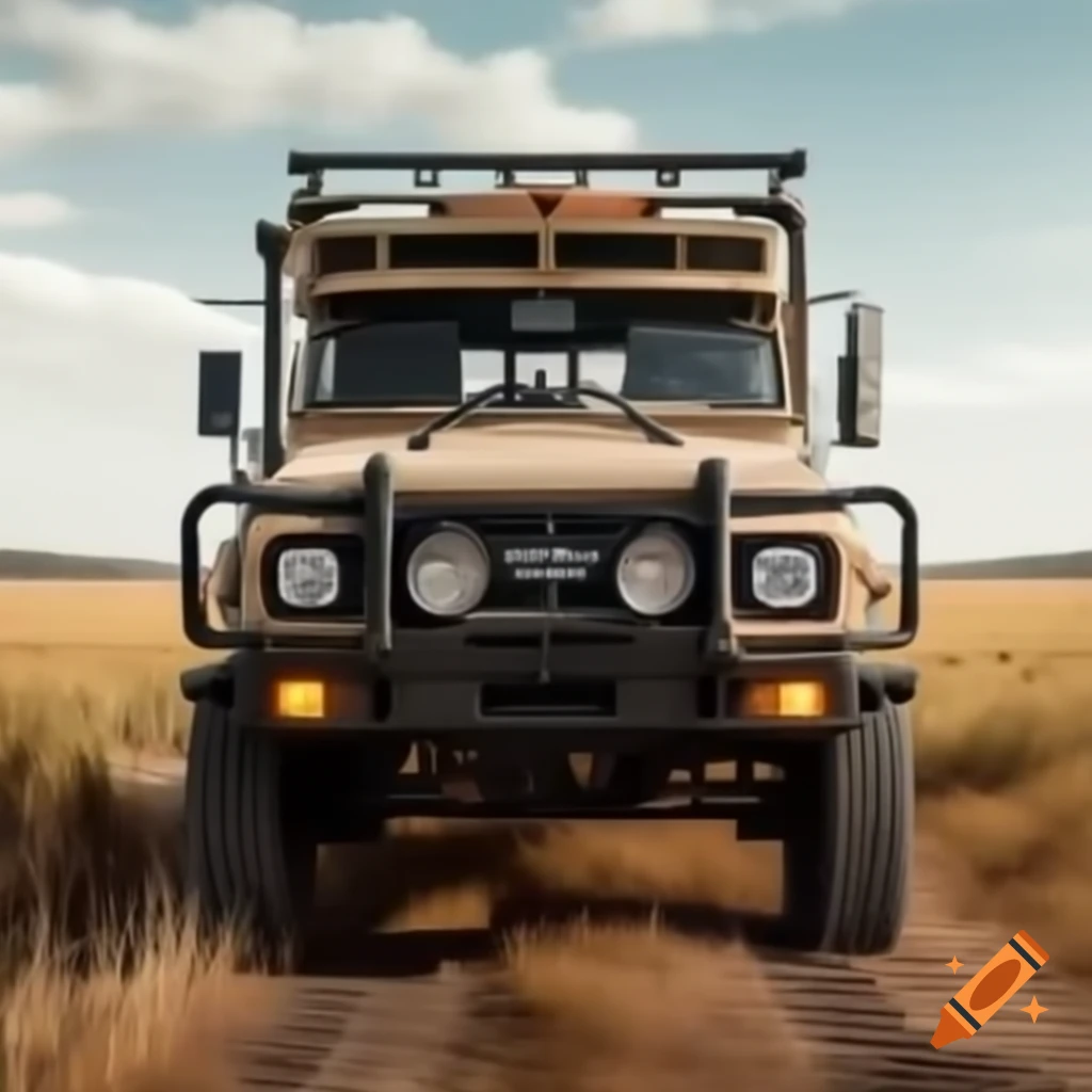 Safari truck captured in front view
