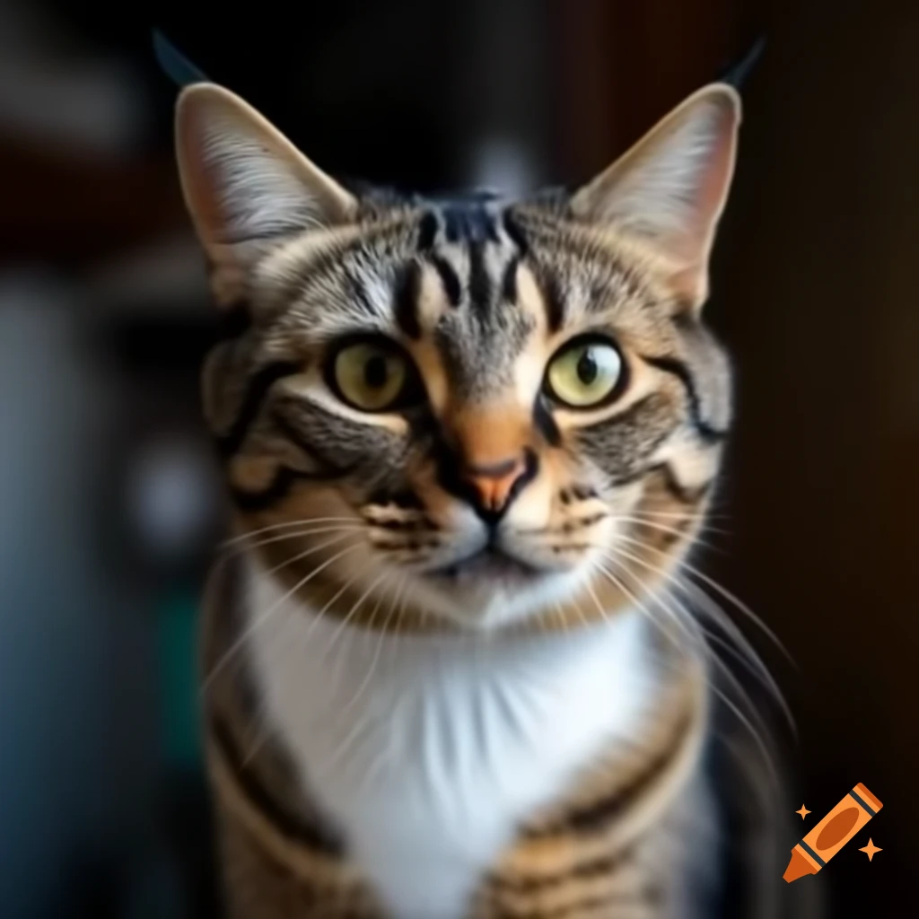 Adorable cat lounging comfortably