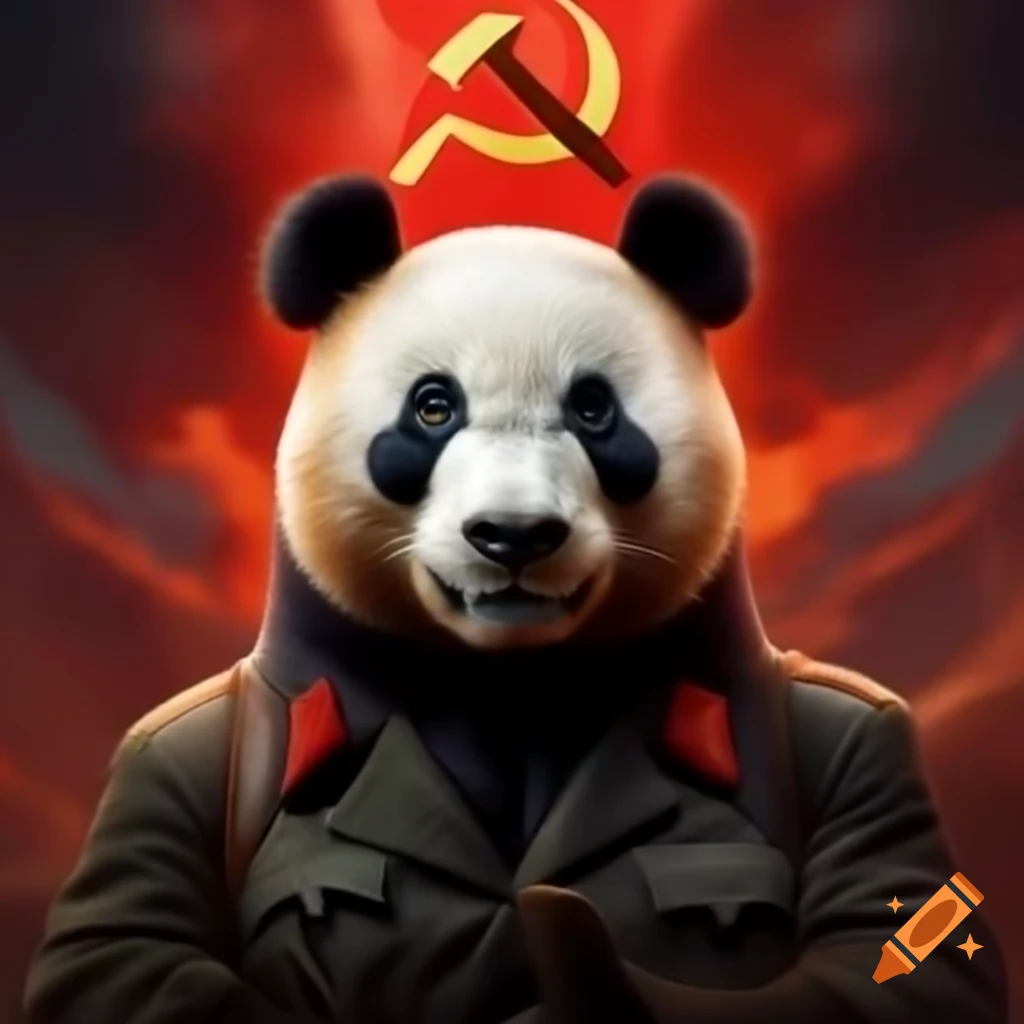 Panda depicted in communist theme