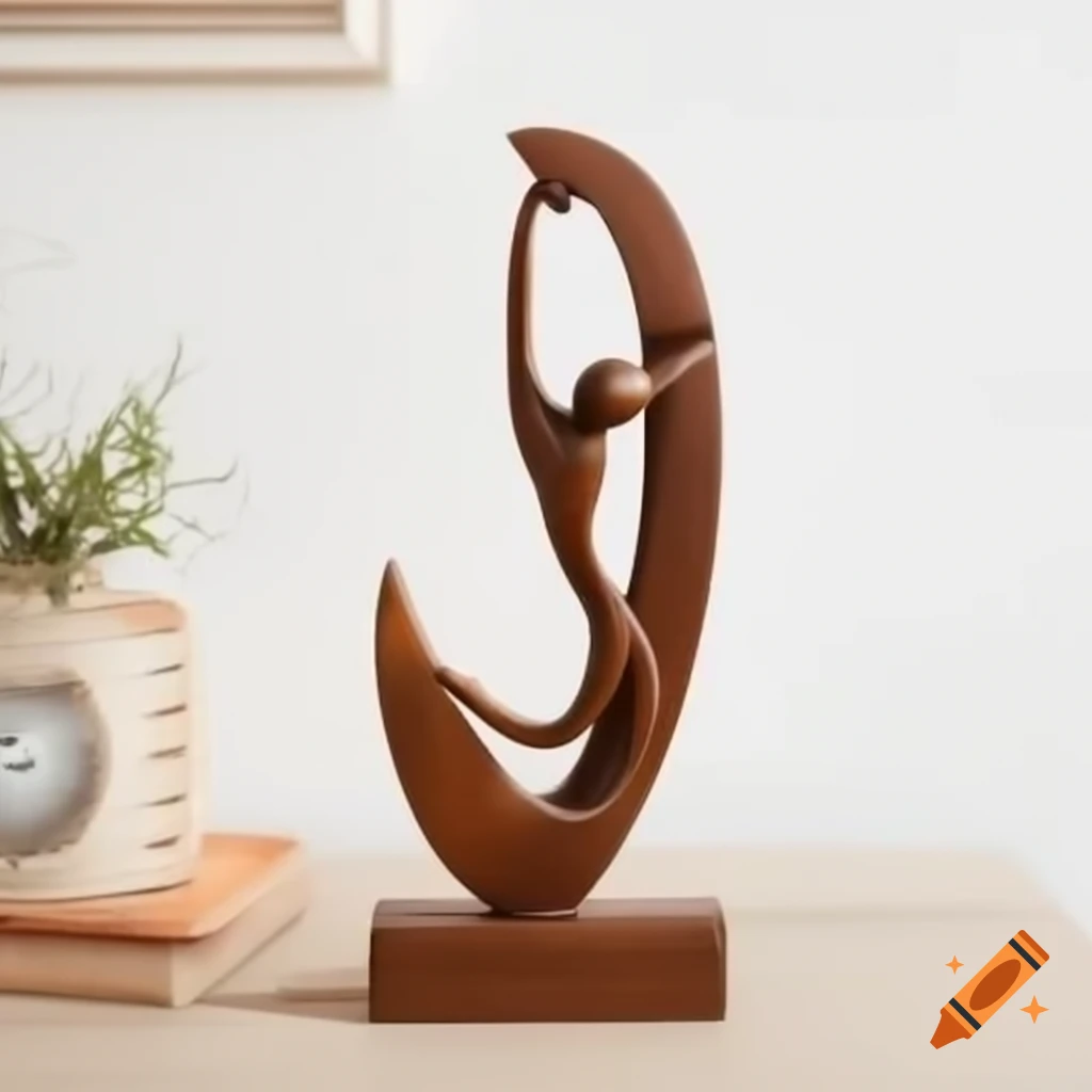 Abstract wood sculpture resembling pipeline surfers