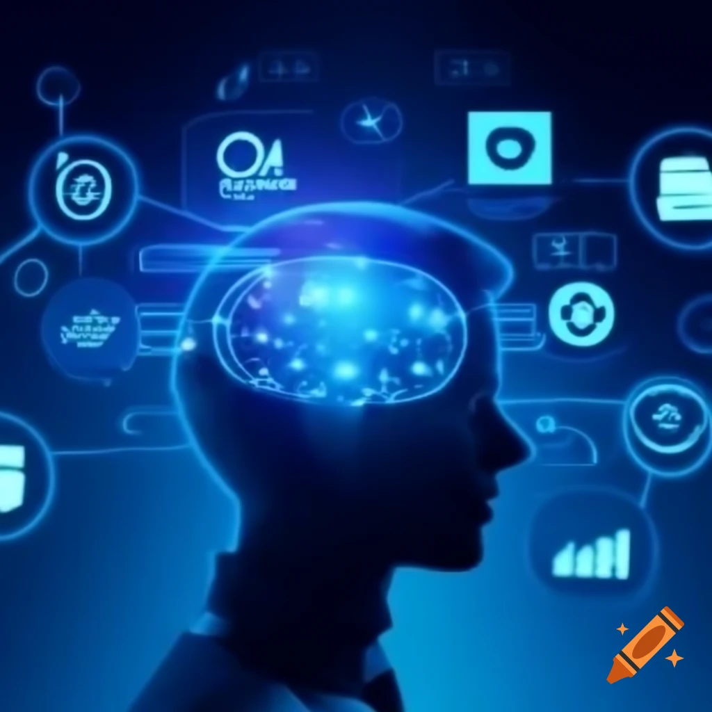 Professional profile picture with digital marketing theme featuring graphs and social media icons