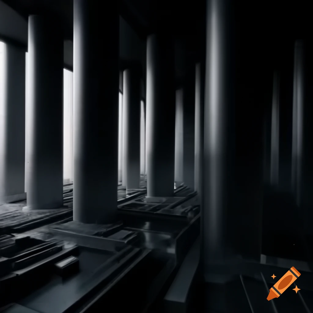 Ultra high resolution distorted abstract photography of industrial cityscape