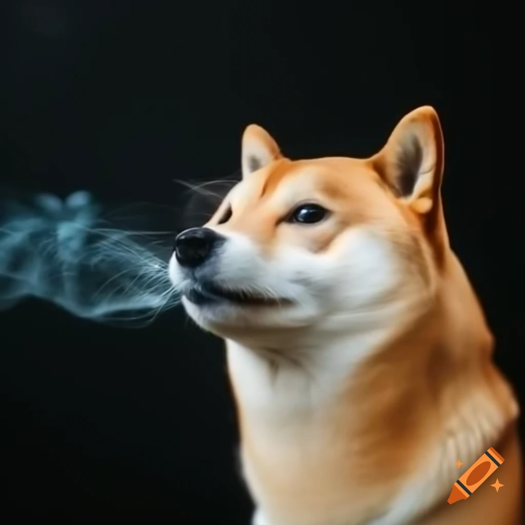 Doge engaging in casual smoking