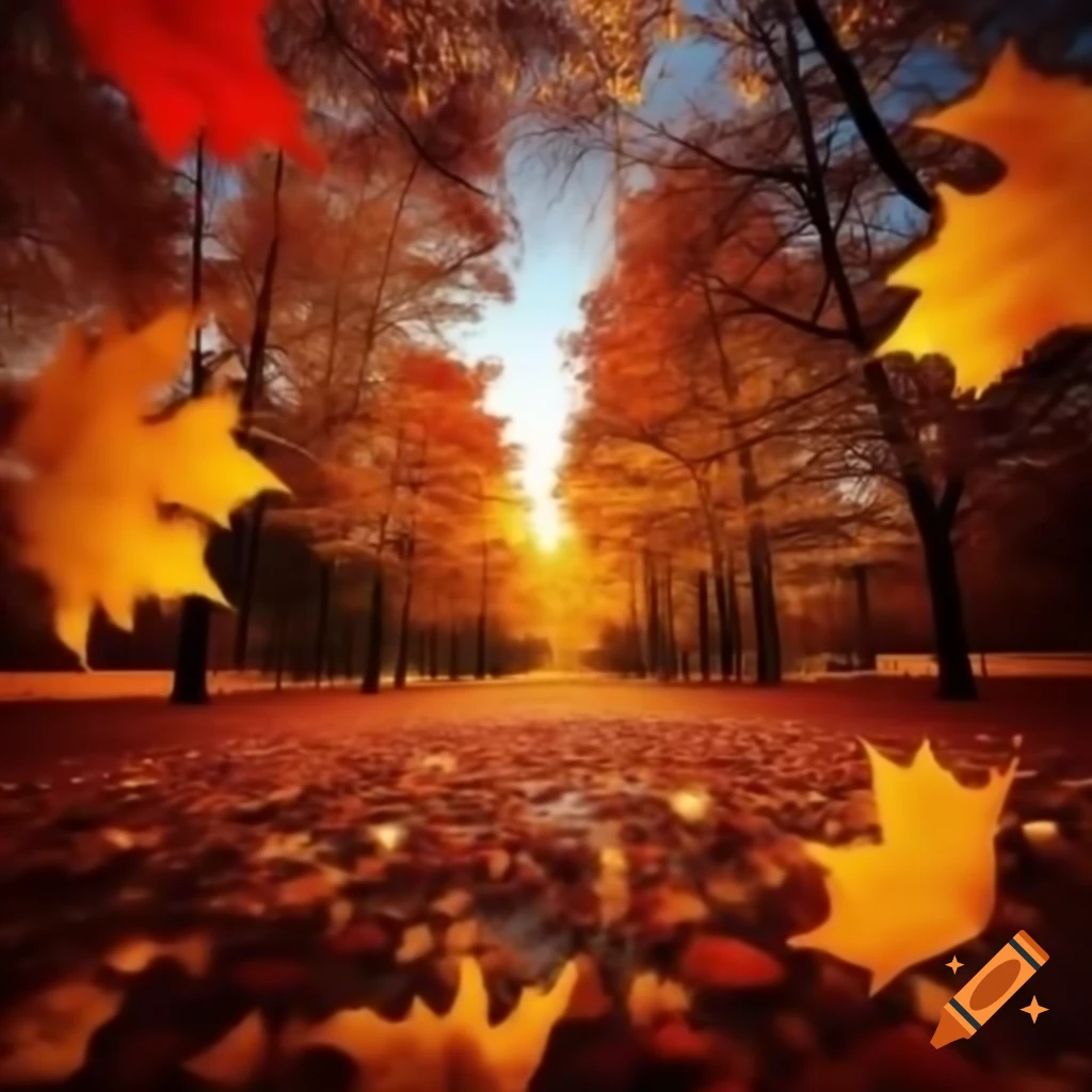 Autumn landscape with colorful foliage