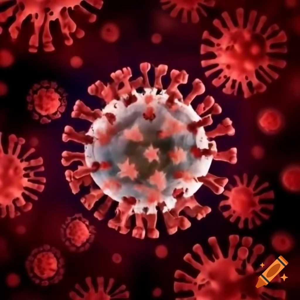 Background scenery of red viruses on craiyon