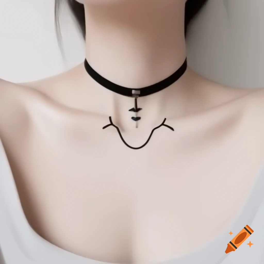 Minimal gothic choker design inspired by cymatic patterns, representing peace and spirituality