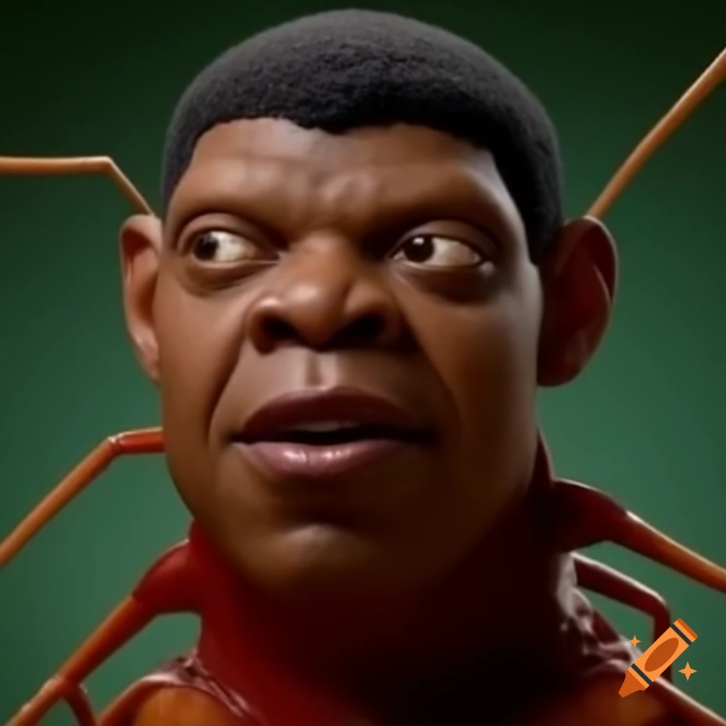 Cartoony exaggerated face on a cockroach-style body