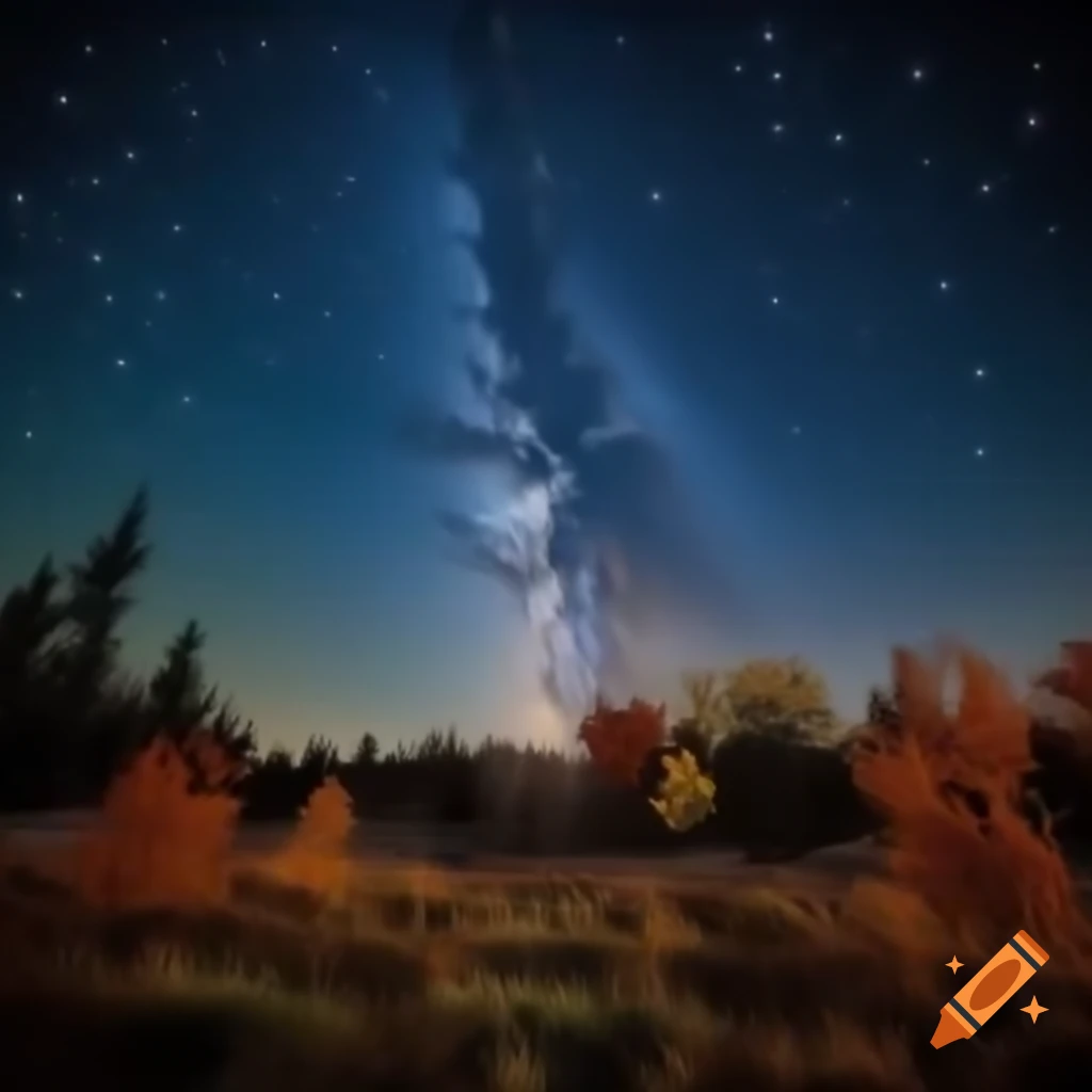 Starry sky during autumn season