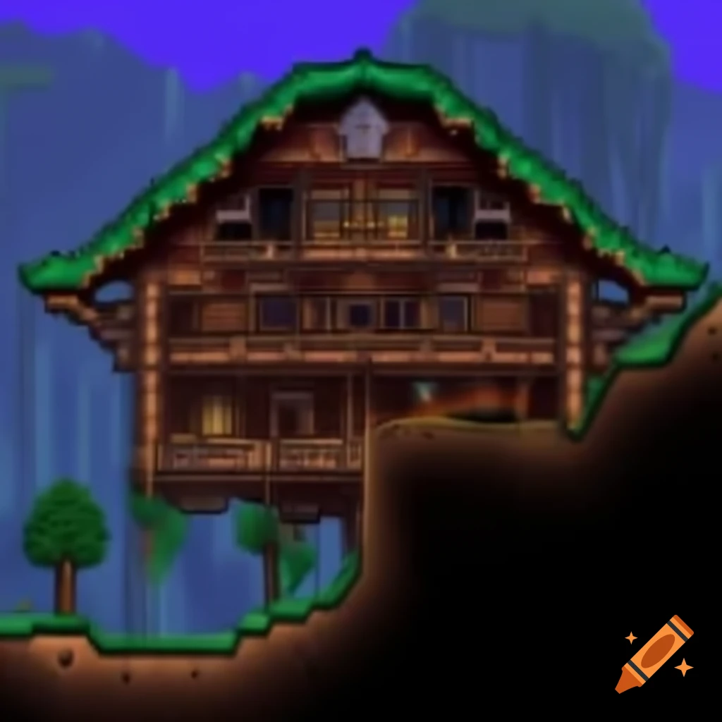 Terraria scene featuring a large white castle