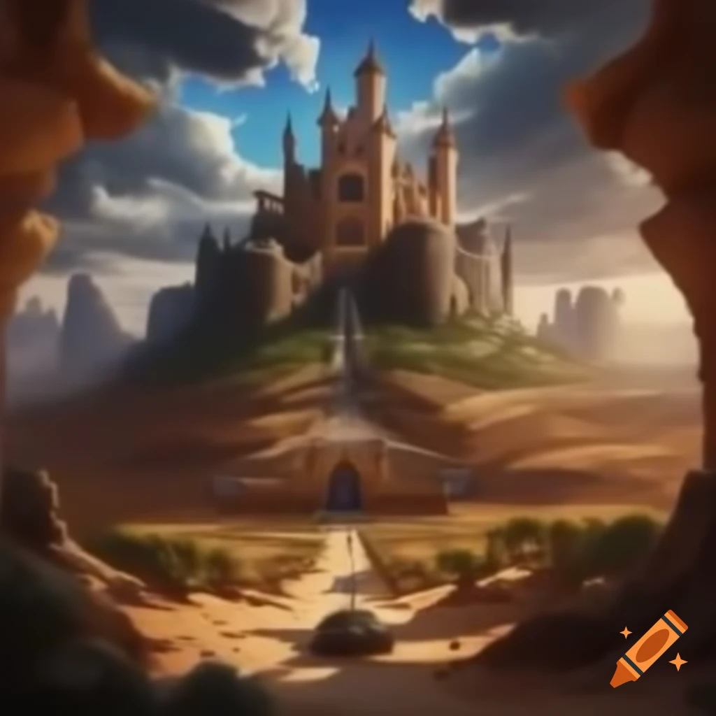 Beautiful castle situated in the desert with multiple rooms