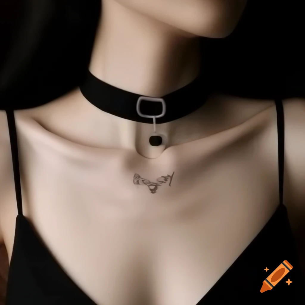 Minimal choker design inspired by cymatic patterns in gothic style