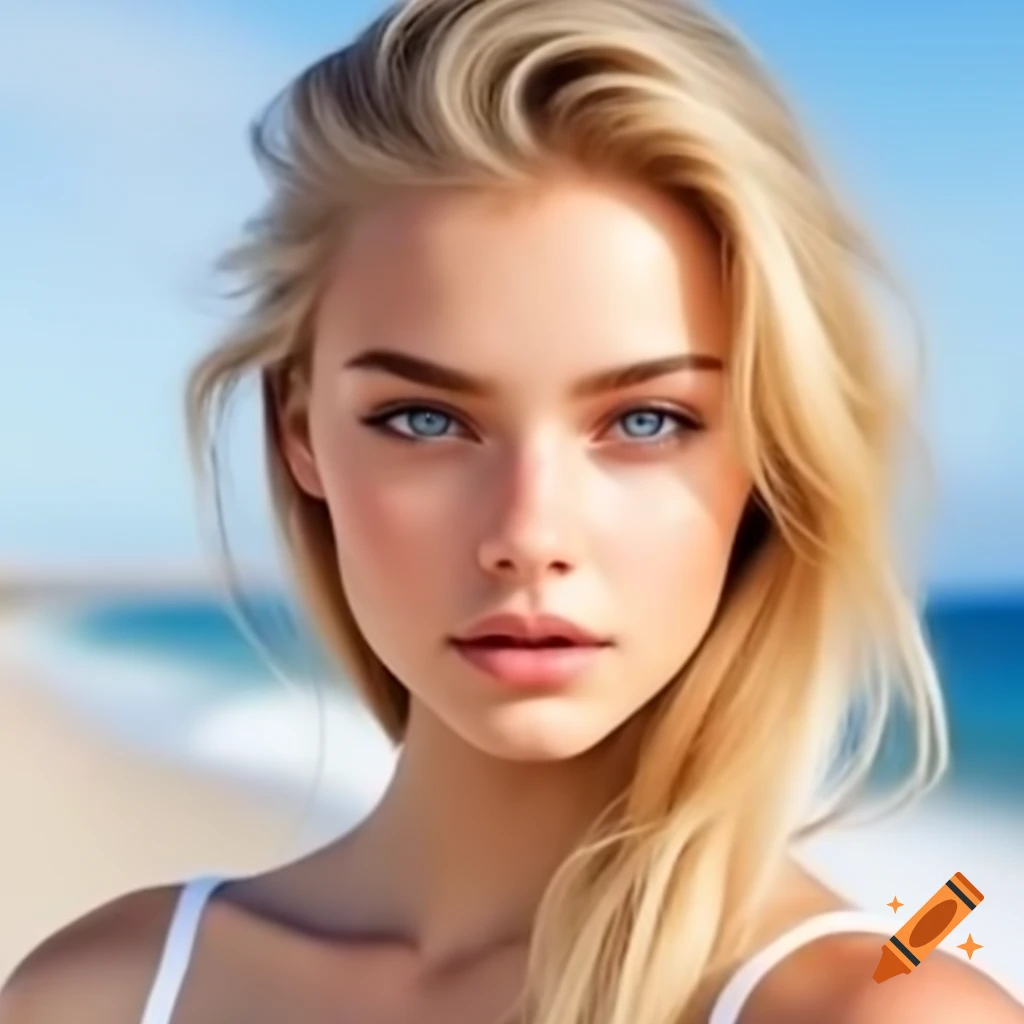 smiling-woman-with-brown-hair-and-blue-eyes-on-a-beach-on-craiyon