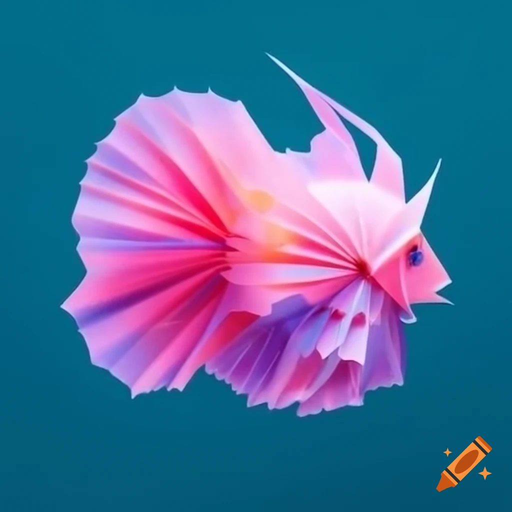 Colorful origami jellyfish in pink, purple, yellow, and light blue