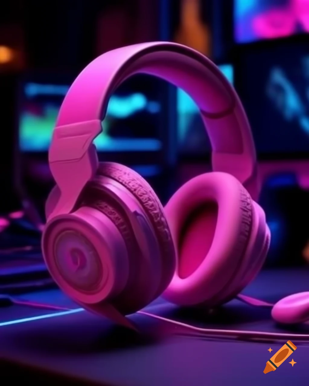 Stylish pink gaming headset with attractive design