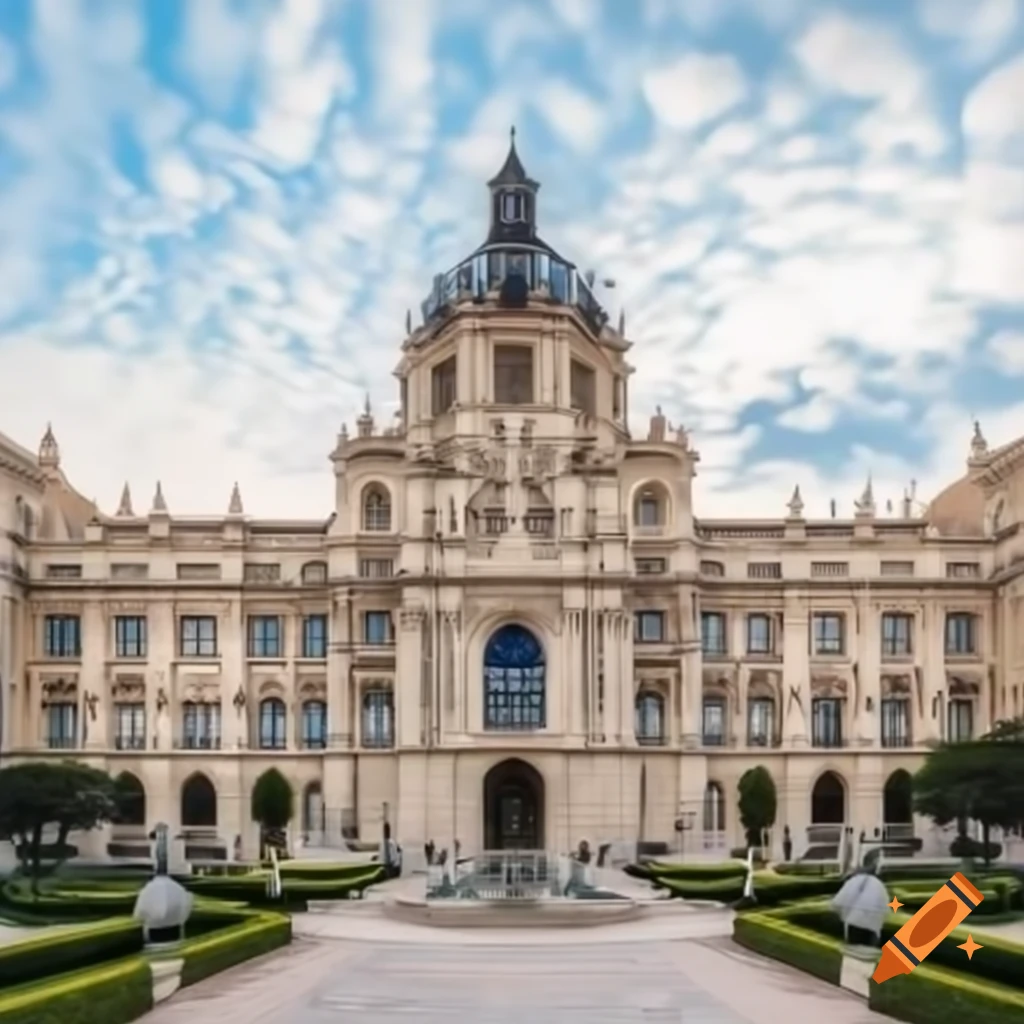 Majestic Baroque university building in the city center