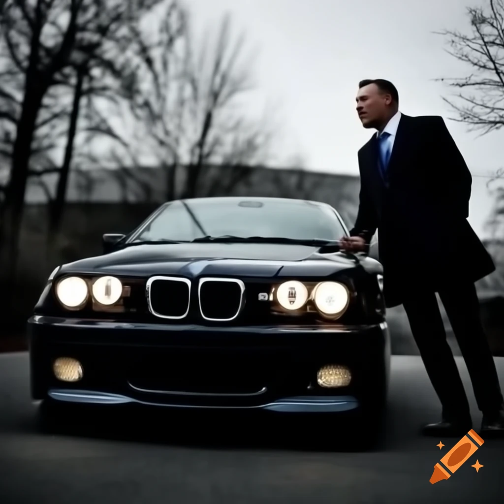 Andrzej Duda in BMW E46 from outside perspective