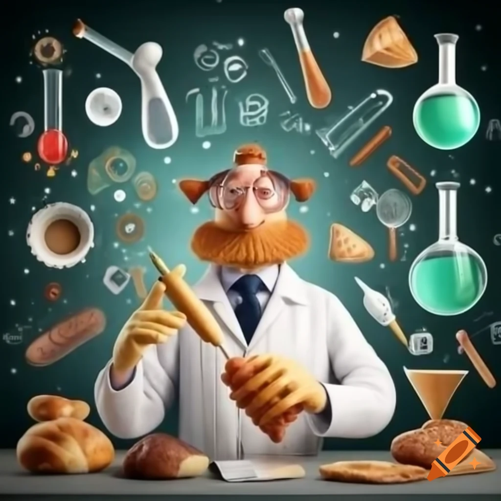 Concept artwork merging materials science and pastry making