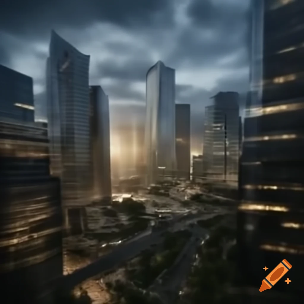 Futuristic cityscape of Earthberg