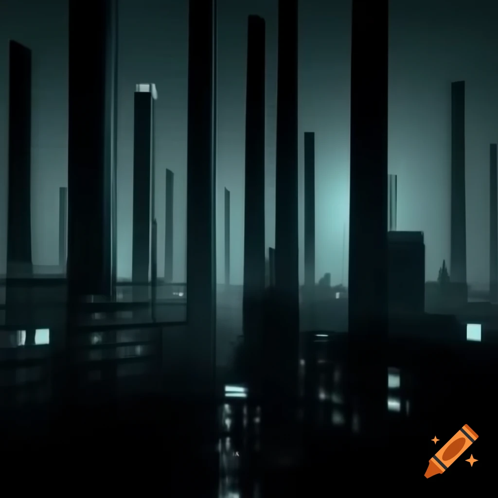 Ultra high resolution abstract photograph of industrial cityscape with distorted composition