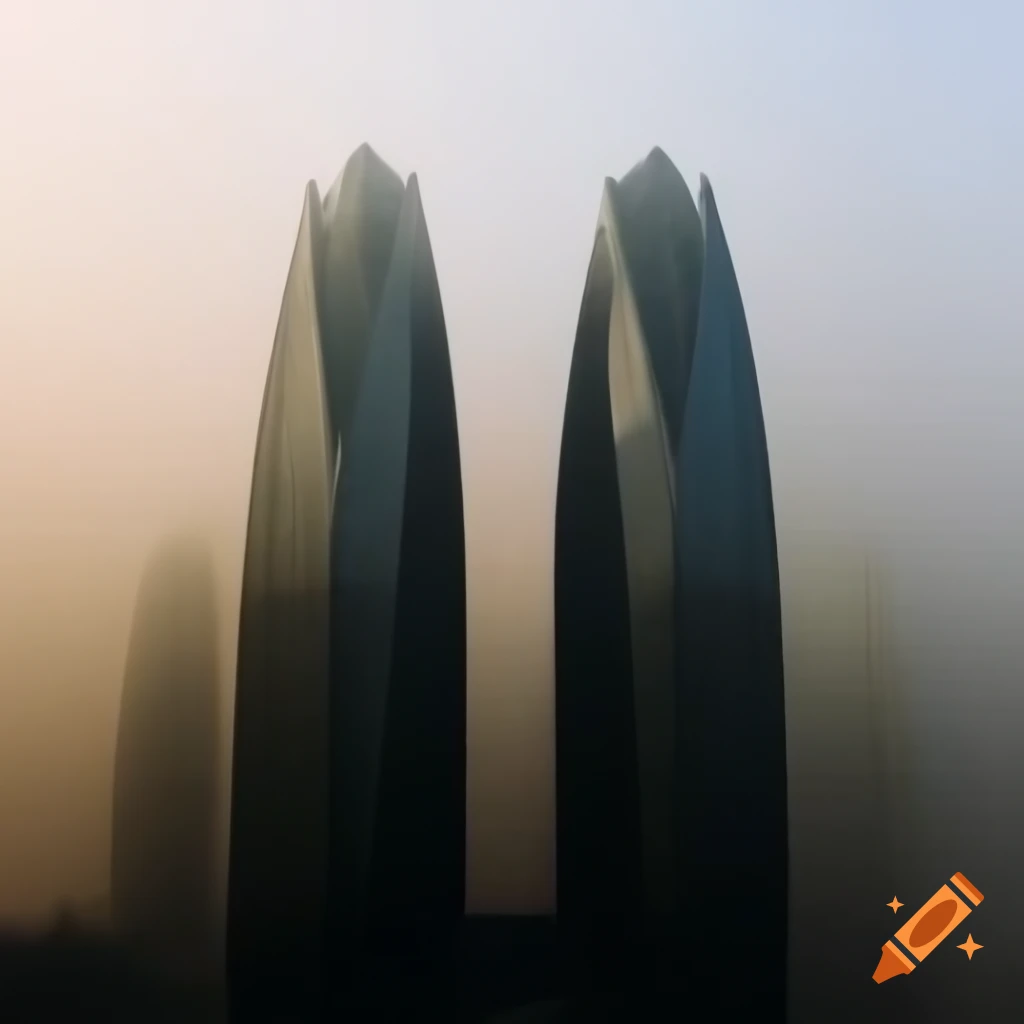Majestic towers in ethereal haze on an album cover