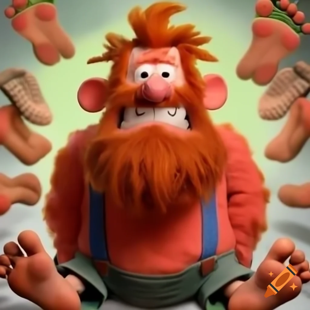 Young man with ginger hair and scraggly beard, tall and muscular