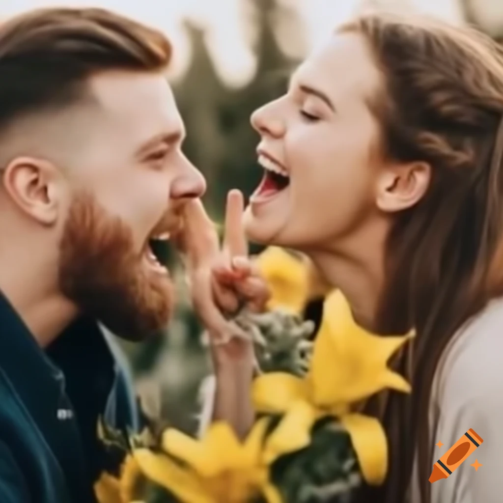 Boyfriend surprises girlfriend with flowers