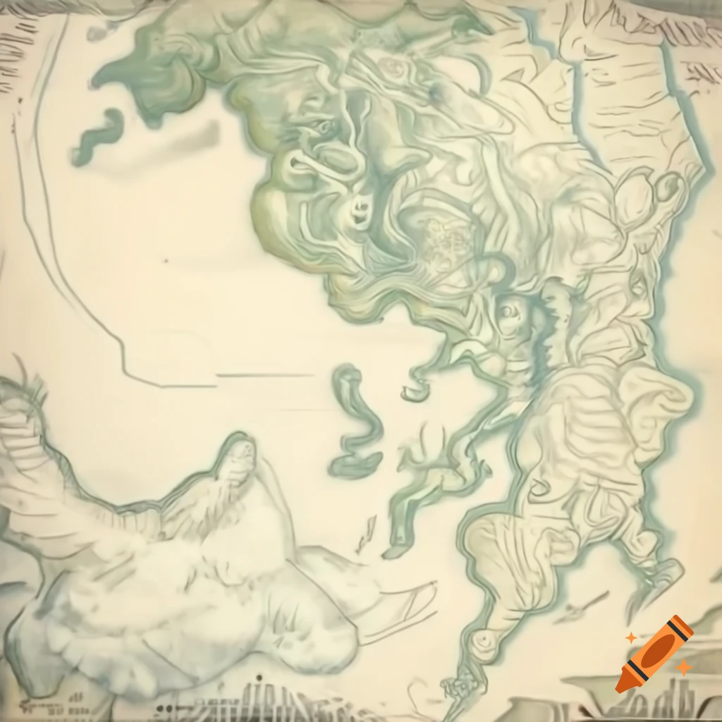 Detailed map of Eldanor continent with towering mountains