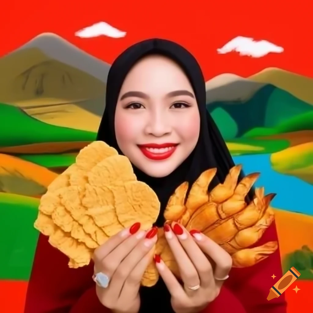 Woman Selling Indonesian Food Outside Restaurant Nasi Elegantly 