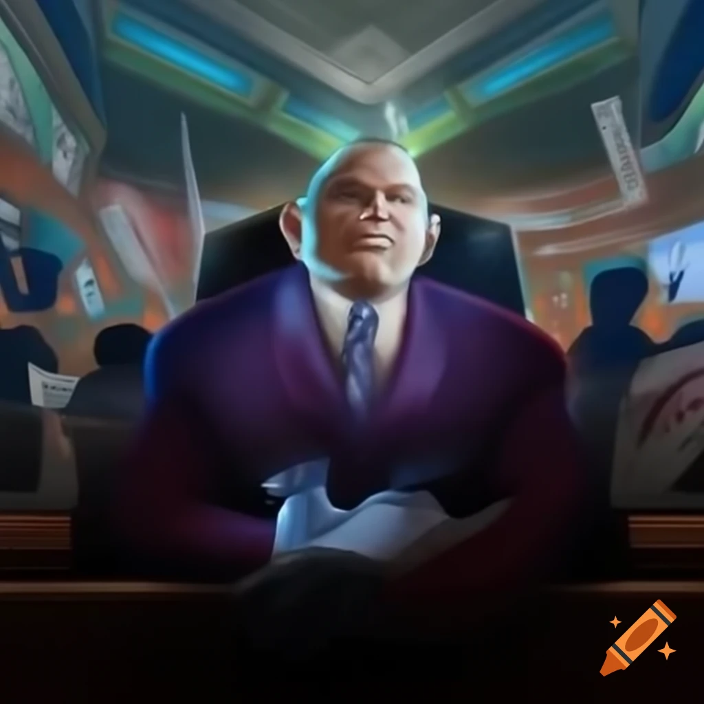 Character description of a conservative tycoon interested in free markets and modern art