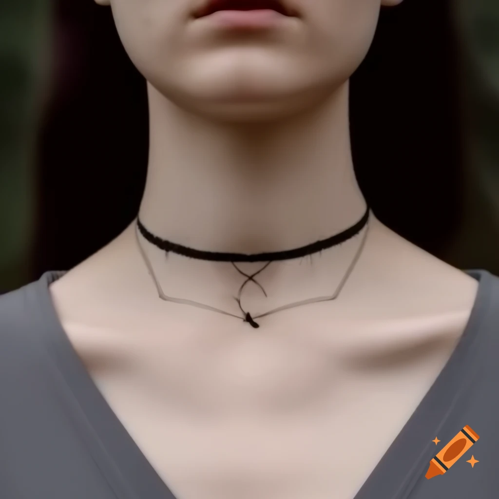 Minimal choker design inspired by cymatic patterns in gothic style