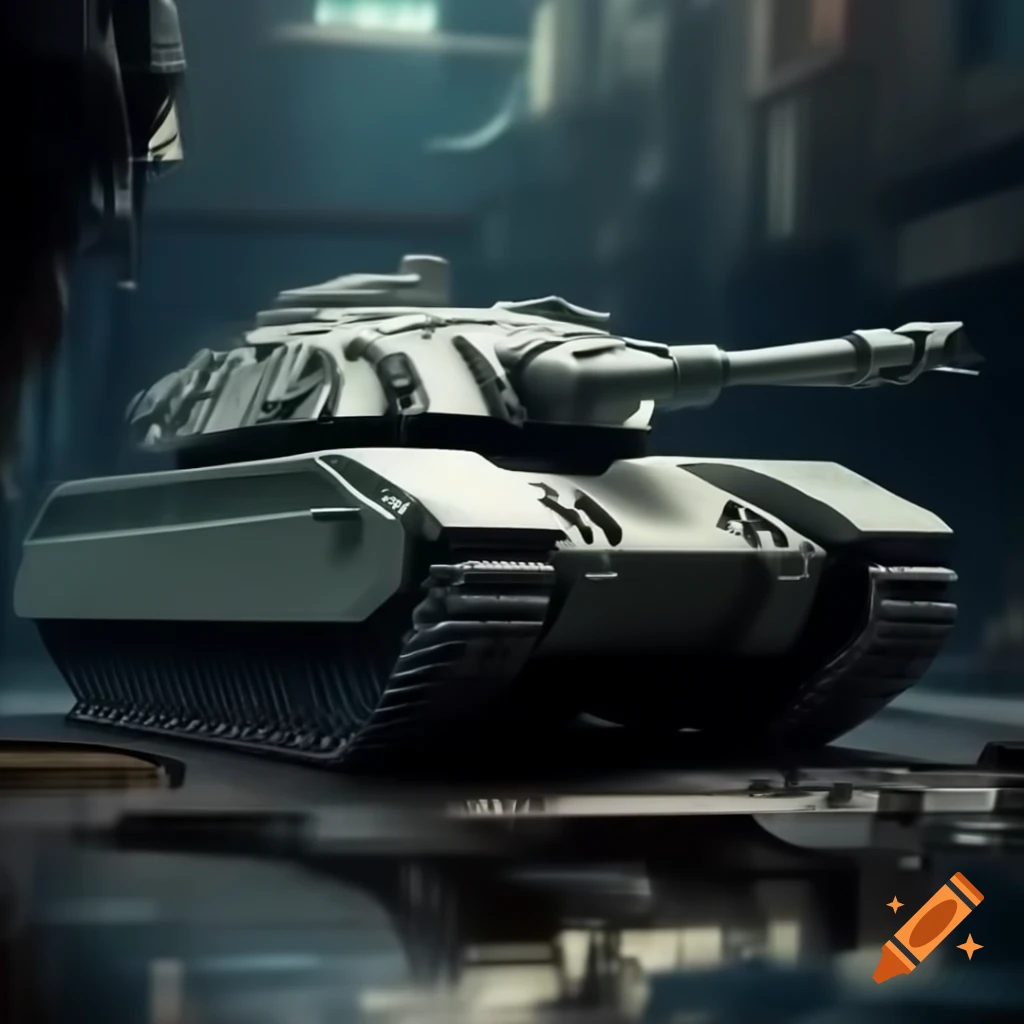 Photorealistic futuristic tank