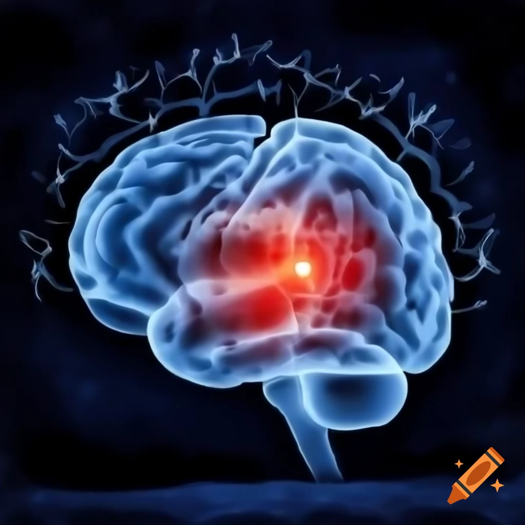 Illustration of human brain highlighting microscopic damage from ...