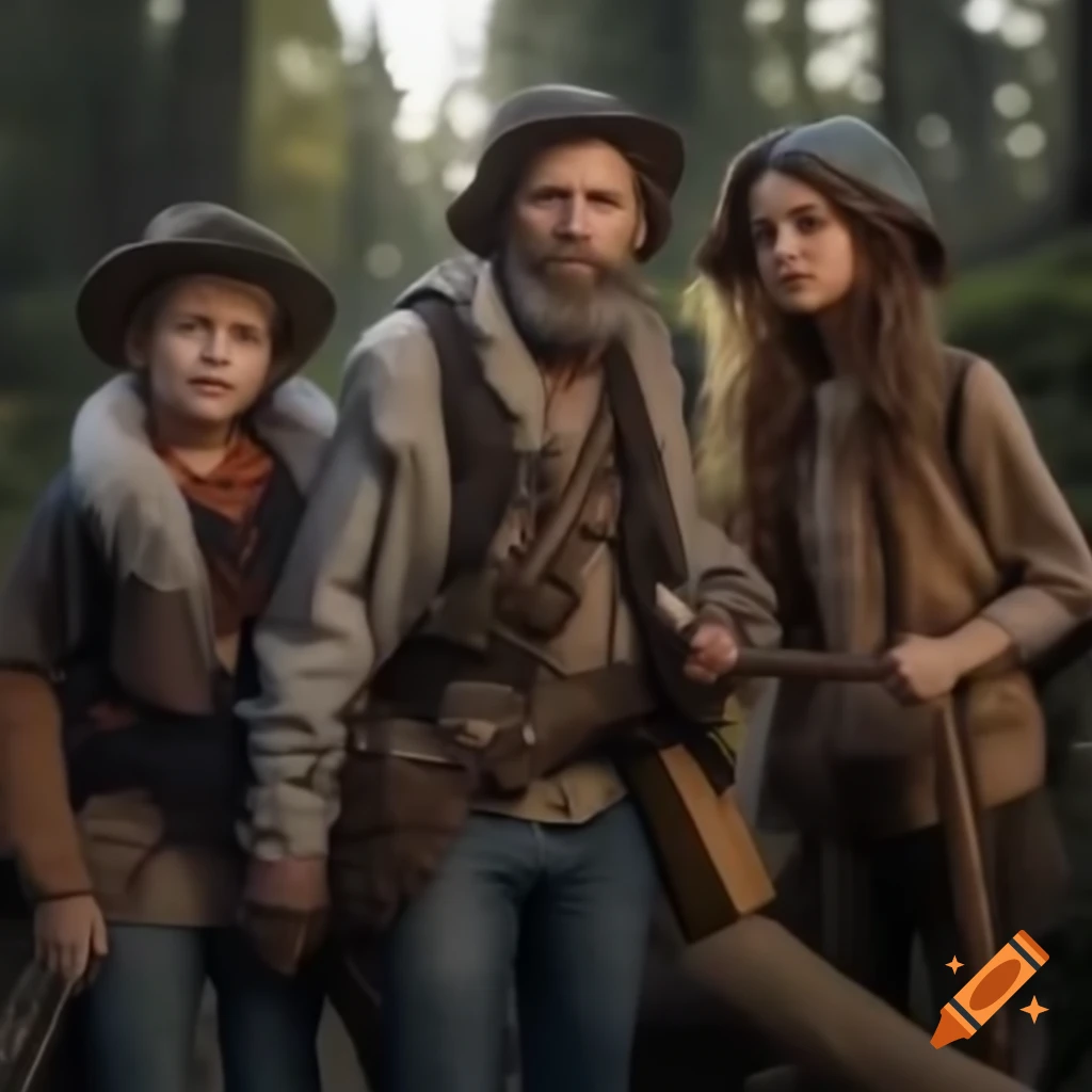 Family of three embarking on an adventure