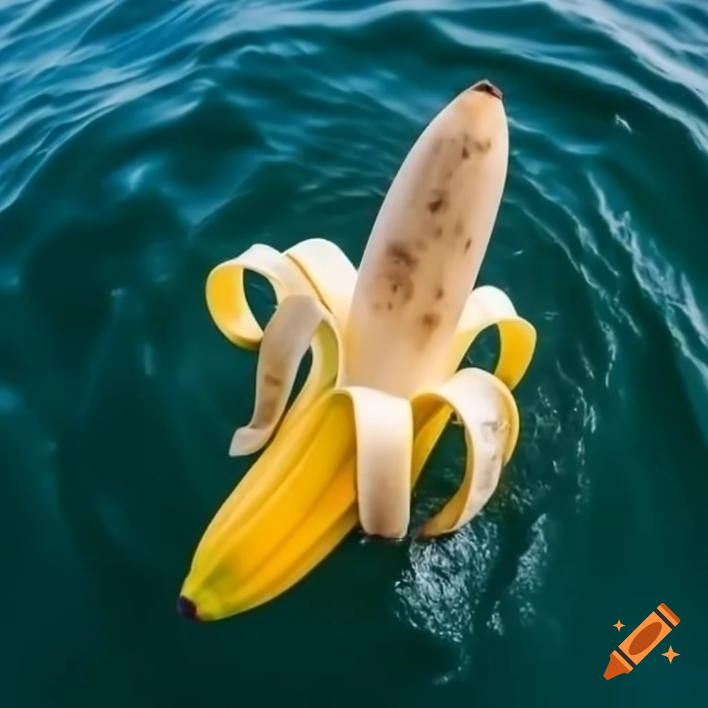 Banana floating in water