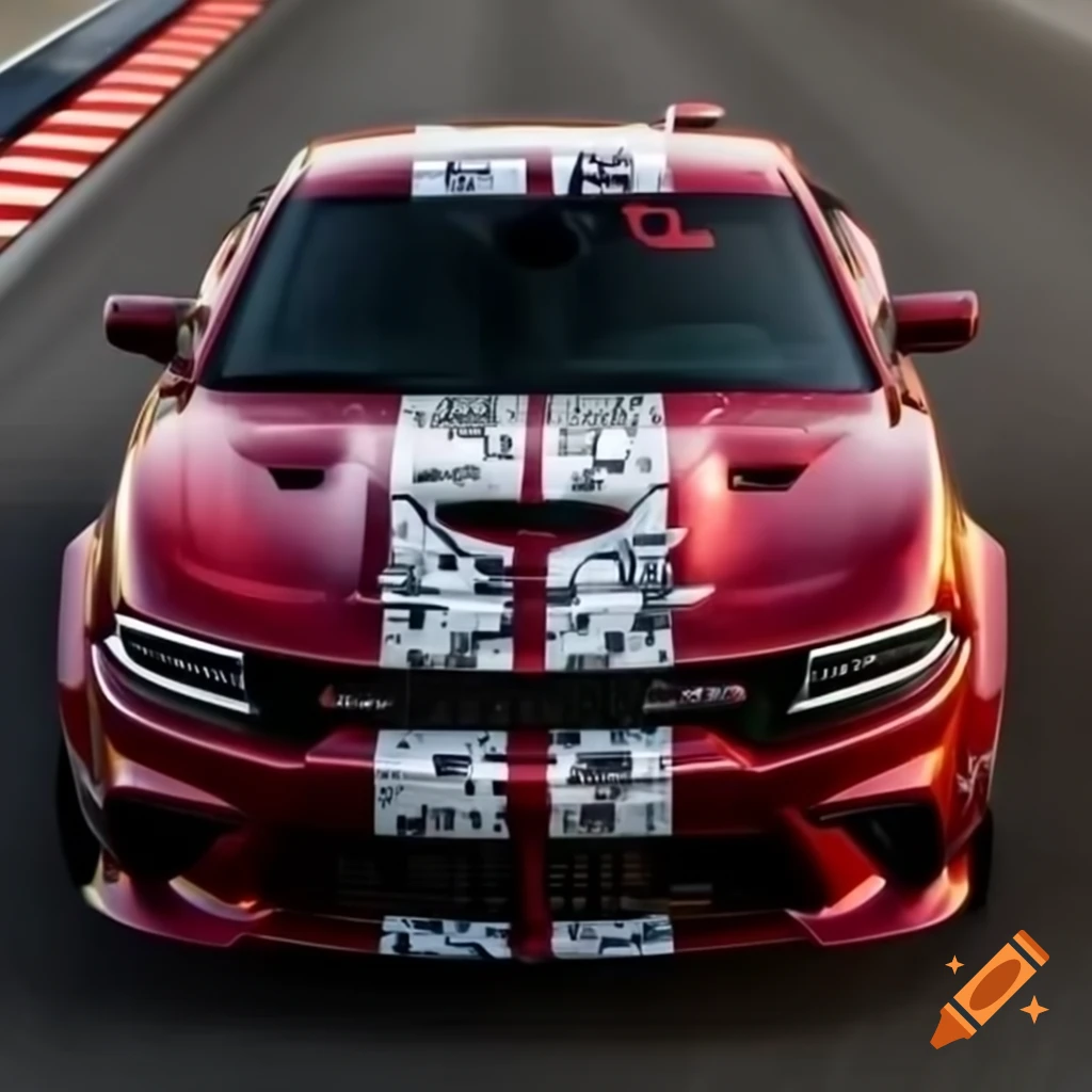 2021 Dodge Charger GT in burgundy red with white camouflage racing stripe