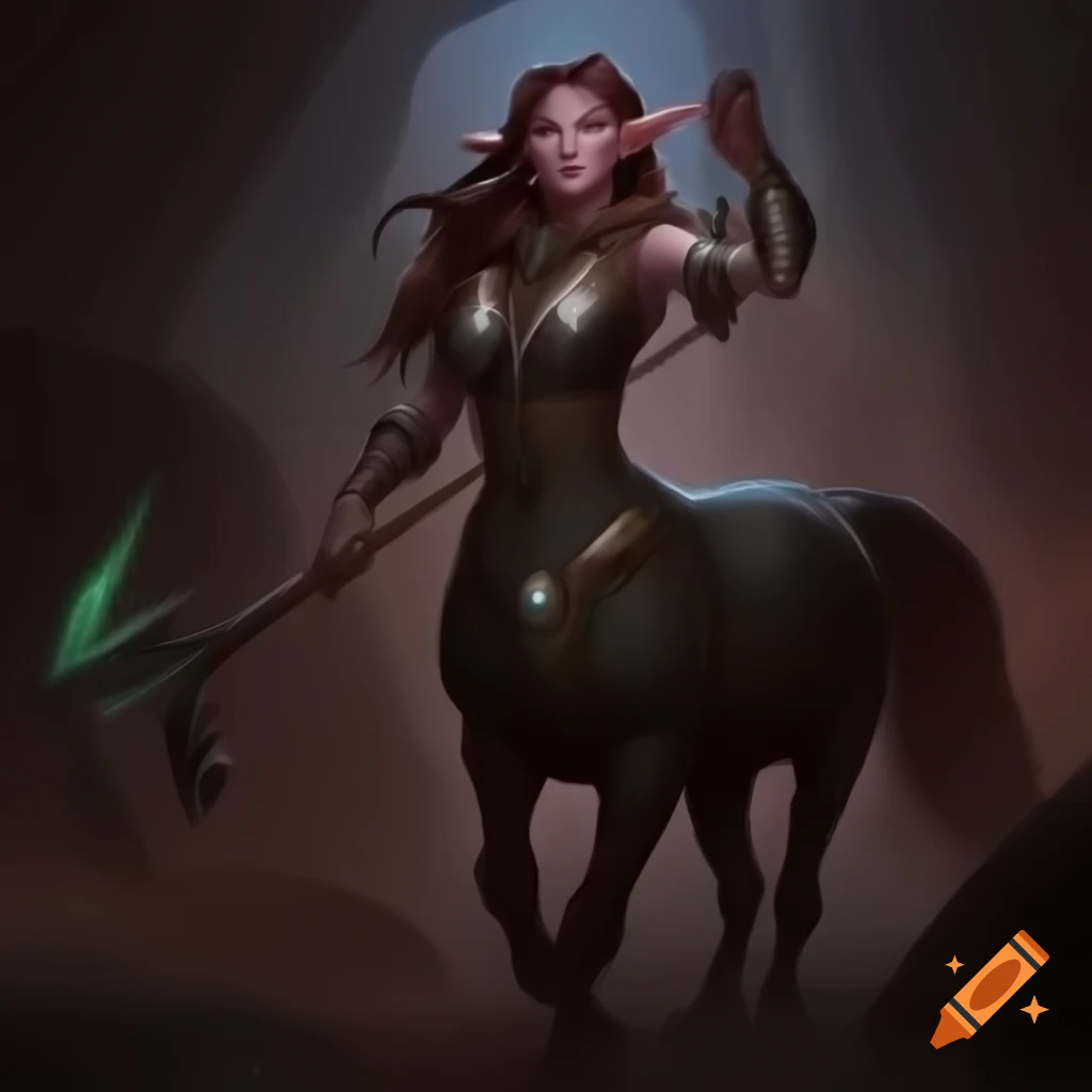 Female centaur druid character art for Dungeons & Dragons