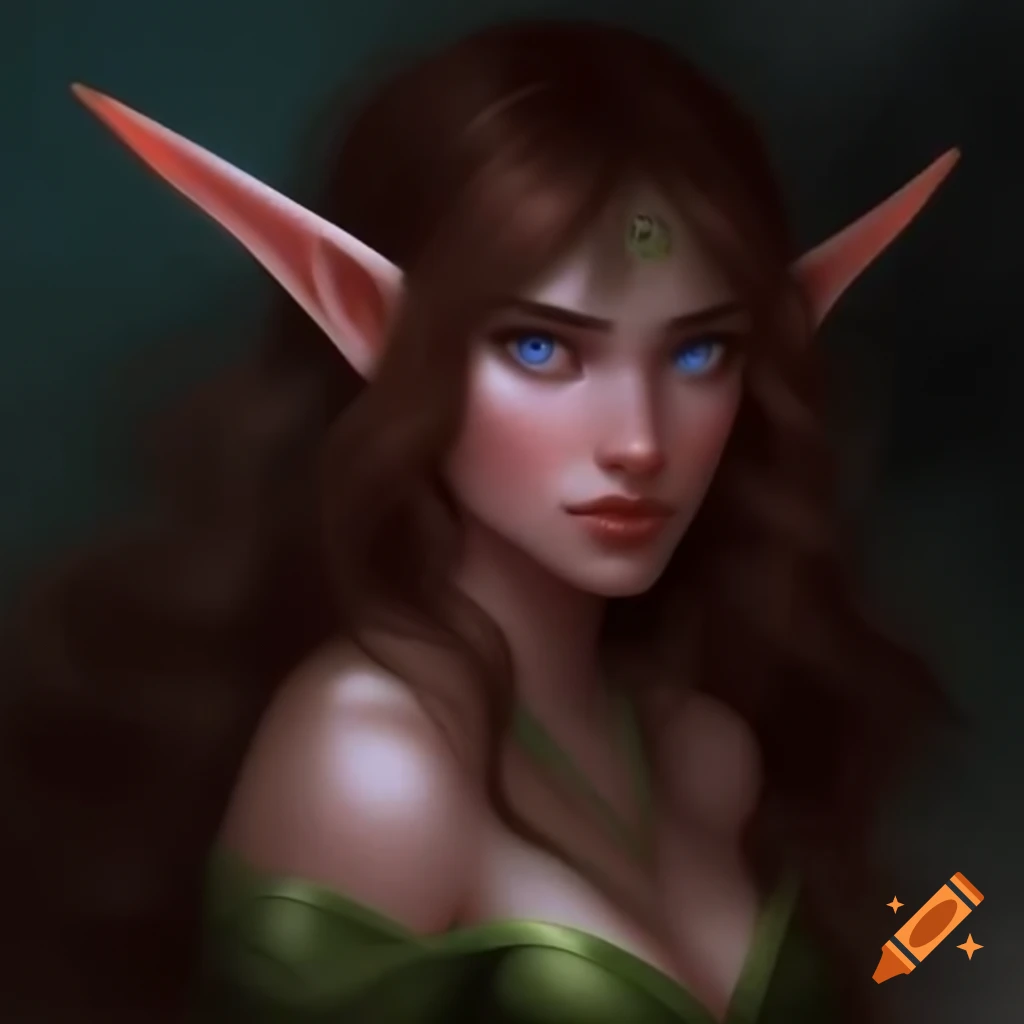 Full body portrayal of an elf woman