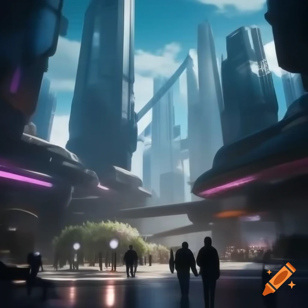Futuristic city skyline with advanced architecture