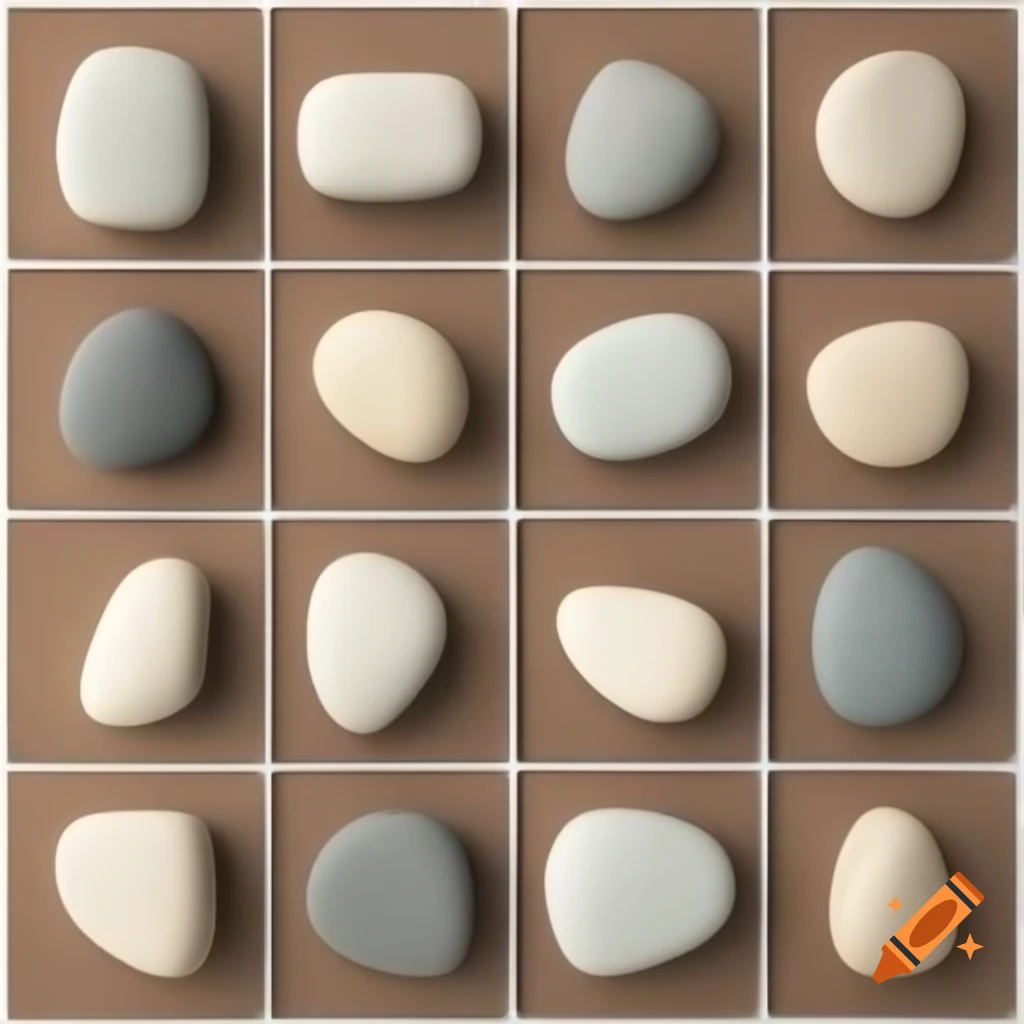 Grid of twelve stone-like boxes arranged