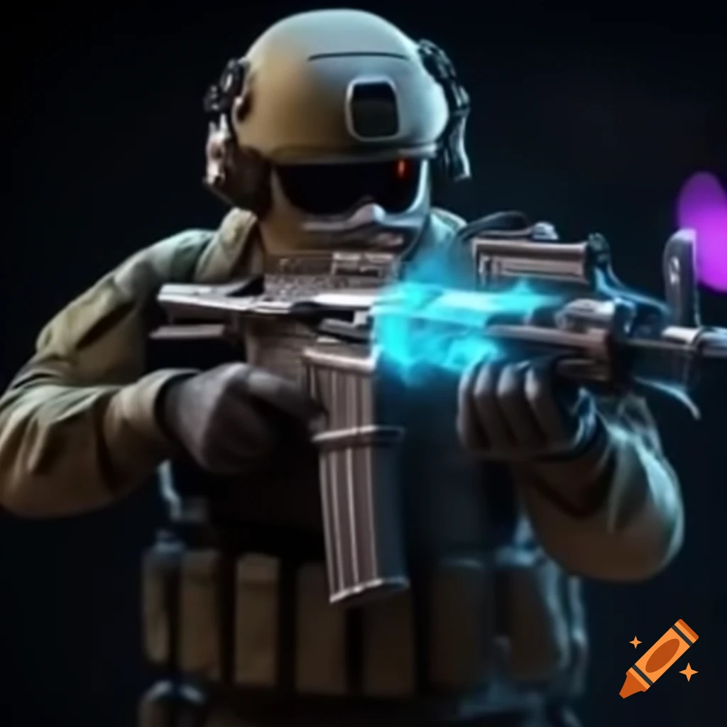 Army medic holding M4 carbine with holographic sight and suppressor