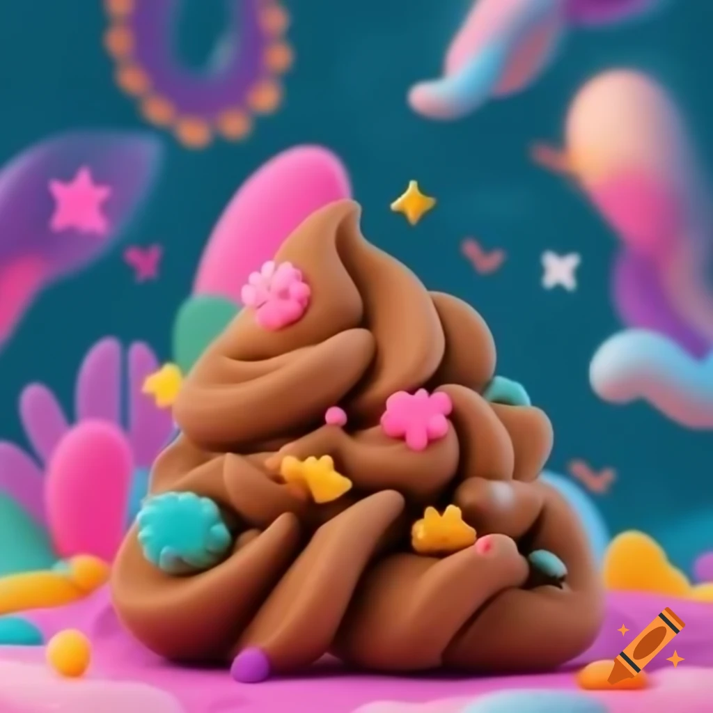 Colorful artistic representation of magical poop