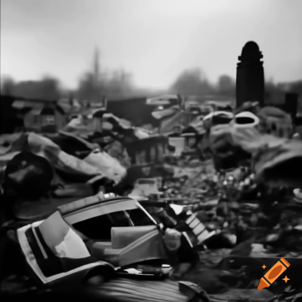 Graveyard filled with scrap cars