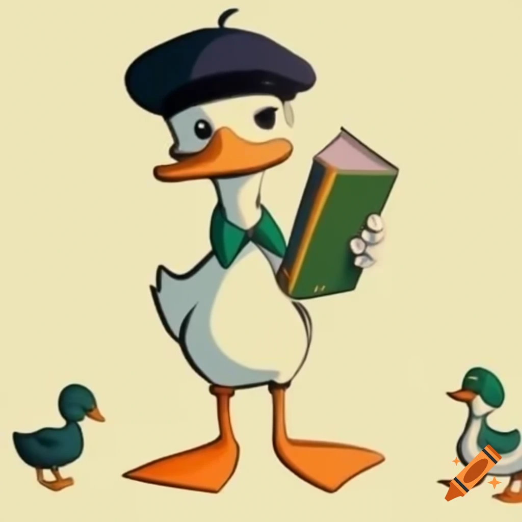 Animated Duck In Beret Holding Book And Writing Vibrant Colors On Craiyon animated-duck-in-beret-holding-book-and-writing-vibrant-colors-on-craiyon