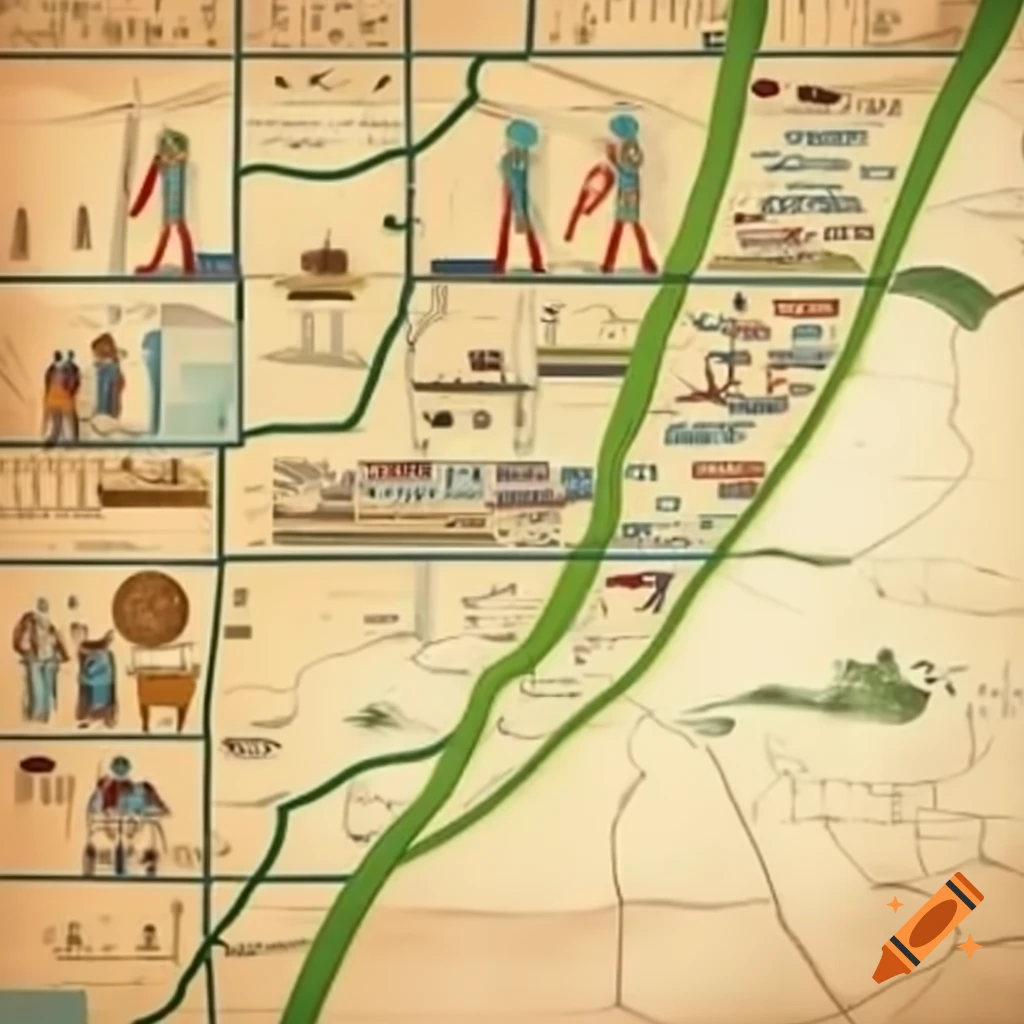 Ancient Egypt maps showcasing historical landmarks and geography